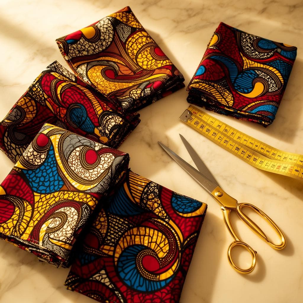 Curated African Ankara fabric swatches